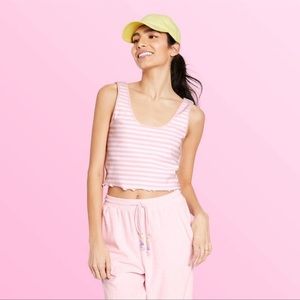 Stoney Clover Lane x Target Pink and White Striped Tank Top